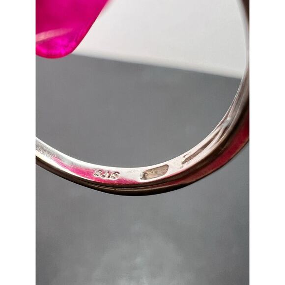 Turquoise and chrome diopside sterling silver ring size 9 - Picture 8 of 8